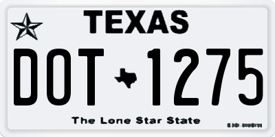 TX license plate DOT1275
