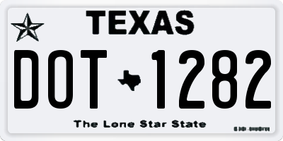TX license plate DOT1282