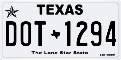 TX license plate DOT1294