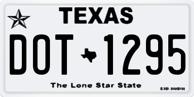 TX license plate DOT1295