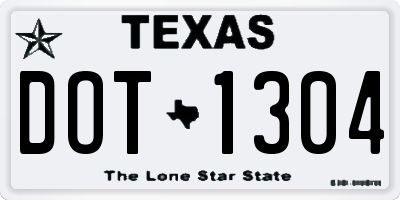 TX license plate DOT1304