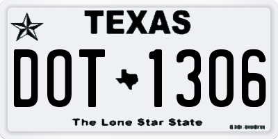 TX license plate DOT1306
