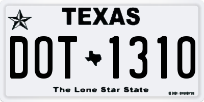 TX license plate DOT1310