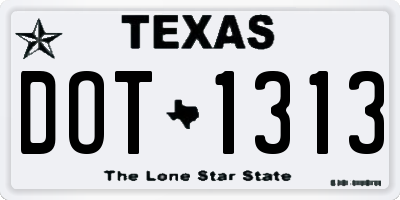TX license plate DOT1313
