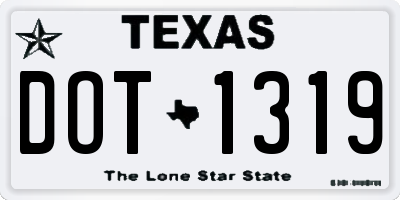 TX license plate DOT1319