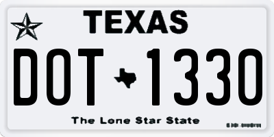 TX license plate DOT1330