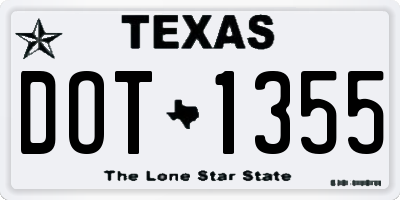 TX license plate DOT1355