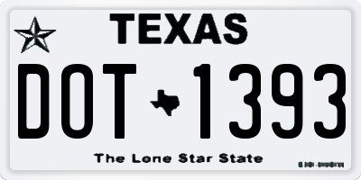 TX license plate DOT1393