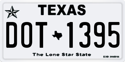 TX license plate DOT1395