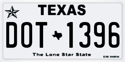 TX license plate DOT1396