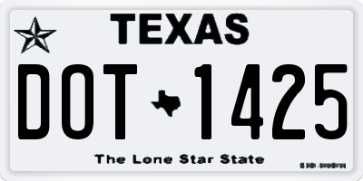 TX license plate DOT1425
