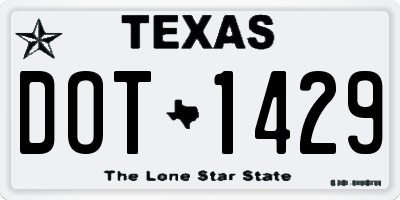 TX license plate DOT1429
