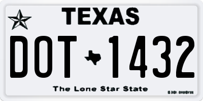TX license plate DOT1432