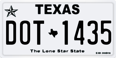 TX license plate DOT1435
