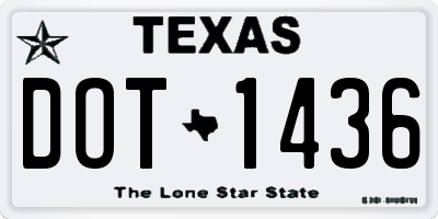 TX license plate DOT1436