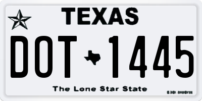 TX license plate DOT1445