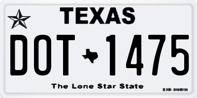 TX license plate DOT1475