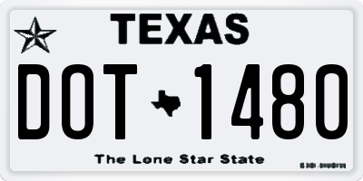 TX license plate DOT1480