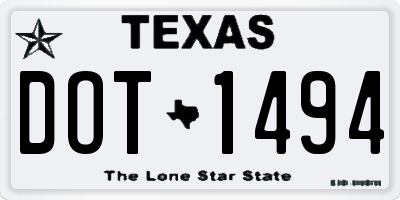 TX license plate DOT1494