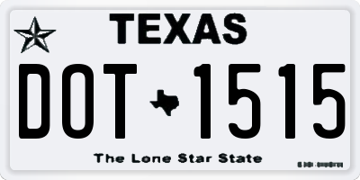 TX license plate DOT1515
