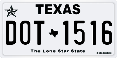 TX license plate DOT1516