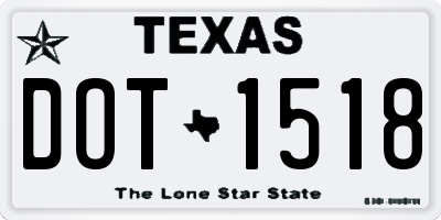 TX license plate DOT1518