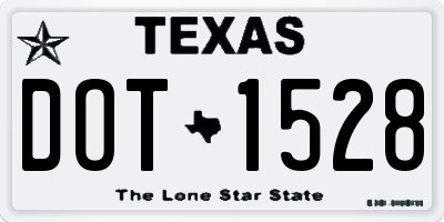 TX license plate DOT1528