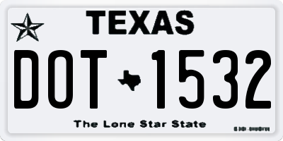 TX license plate DOT1532