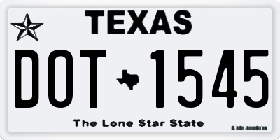 TX license plate DOT1545