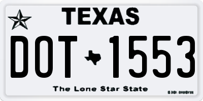 TX license plate DOT1553