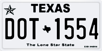 TX license plate DOT1554