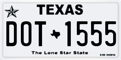 TX license plate DOT1555