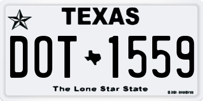TX license plate DOT1559