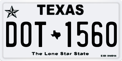 TX license plate DOT1560