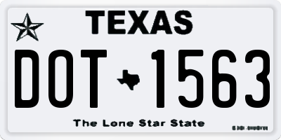 TX license plate DOT1563