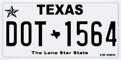 TX license plate DOT1564