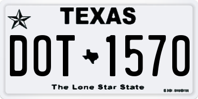 TX license plate DOT1570