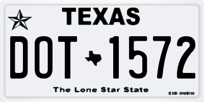 TX license plate DOT1572