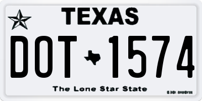 TX license plate DOT1574