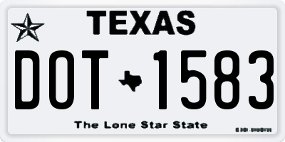 TX license plate DOT1583