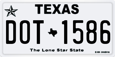 TX license plate DOT1586