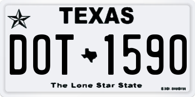 TX license plate DOT1590