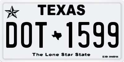 TX license plate DOT1599