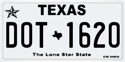 TX license plate DOT1620
