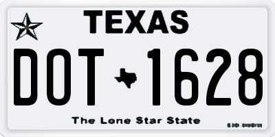 TX license plate DOT1628