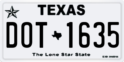 TX license plate DOT1635