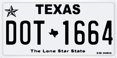 TX license plate DOT1664