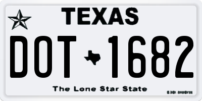 TX license plate DOT1682