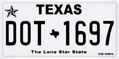 TX license plate DOT1697