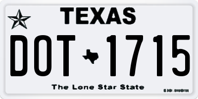 TX license plate DOT1715